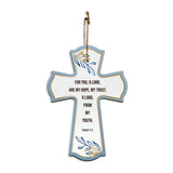 For you, O Lord, are my hope, my trust, O Lord, from my youth. Psalm 71:5 11.5" x 8" Cross Hanging Sign | Rustic Twine | Inspiring Religious Bible Decor