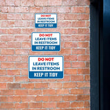 Classic Framed Plus Do Not Leave Items In Restroom – Keep It Tidy Door or Wall Sign | Bathroom Signs