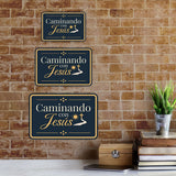 Classic Framed Plus Caminando con Jesús — Walking with Jesus Door or Wall Sign | Spanish - Inspirational & Scripture Signs