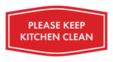 Signs ByLITA Fancy Please Keep Kitchen Clean Sign - Kitchen Signs | Durable Material | Cleaning Reminder | Easy Installation Wall or Door Sign