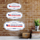 Victorian Plus Serving with Pride: Veteran Inside Wall or Door Sign| Easy Installation | Disclaimer Waiver Notice