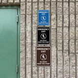 Signs ByLITA Portrait Round Emergency Exit No Entry from This Point ABS Plastic | Easy Installation | Elegant Design Wall or Door Sign