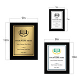 Education Theme Customizable Black Frame Wooden Award Plaque | Easel Mount Option | Achievement and Recognition Personalizable Plaques