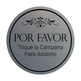 Signs ByLITA Circle Por Favor Toque la Campana Para Asistirlo Wall or Door Sign