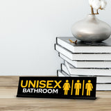 Signs ByLITA Unisex Bathroom Black Frame, Desk Sign (2x8")