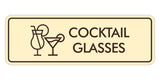 Signs ByLITA Standard Cocktail Glasses Door or Wall Sign Easy Installation | Durable Construction | Kitchen Essentials | Hygiene | AirBnB Signs