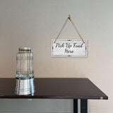 Pick Up Food Here 5x10 Hanging Plus Wall or Door Sign | Restaurant Signage