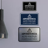 Signs ByLITA Classic Framed Advertencia Alto Voltaje Cuarto Eléctrico Durable Sign | Easy Installation | Elegant Design Wall or Door Sign
