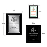 Hospitality Theme Customizable Black Frame Award Plaque | Easel Mount Option | Recognition of Achievement and Service Personalizable Plaques
