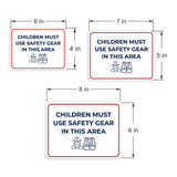 Classic Framed Plus Children Must Use Safety Gear In This Area Door or Wall Sign | Child Safety Business Signs
