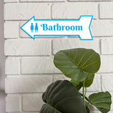 Arrow Shape Bathroom 12x4" Wall or Door Sign | Restrooms Signage