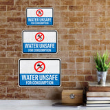 Classic Framed Plus Water Unsafe for Consumption Door or Wall Sign | Miscellaneous Warning Signs - Industrial & Construction