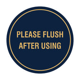 Circle Please Flush After Using Wall or Door Sign