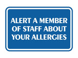 Signs ByLITA Classic Framed Alert A Member Of Staff About Your Allergies Durable Sign | Easy Installation | Elegant Design Wall or Door Sign