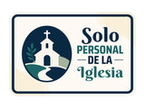 Classic Framed Plus Solo Personal de la Iglesia — Church Staff Only Door or Wall Sign | Spanish - Church Room & Area Signs