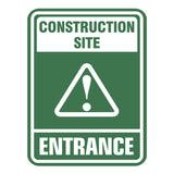 Portrait Round Plus Construction Site Entrance Wall or Door Sign | Health And Safety Signage