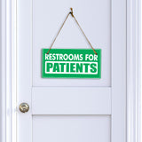 Restrooms For Patients 5x10 Hanging Plus Wall or Door Sign | Rustic Twine | Doctor and Hospital