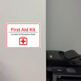 Classic Framed Plus First Aid Kit Located at Reception Desk Door or Wall Sign | Workplace Safety & First Aid