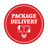 Signs ByLITA Circle Package Delivery (Package Arrow Down) Wall or Door Sign