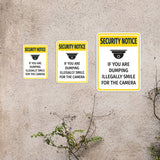 Portrait Round Plus Security Notice If You Are Dumping Illegally Smile For The Camera Door or Wall Sign | Health & Safety Signage
