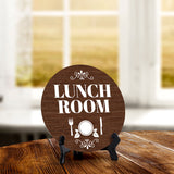 Lunch Room Circle Table Sign with Acrylic Stand (5x5") | Office Spaces Signage
