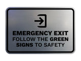 Signs ByLITA Classic Framed Emergency Exit Follow the Green Signs to Safety Wall or Door Sign