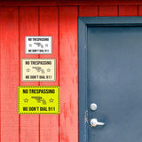 Signs ByLITA Classic Framed No Trespassing We Don't Dial 911 Door or Wall Sign | Funny Home Décor