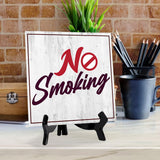 No Smoking 5"x 5" Square Table Sign With Acrylic Easel | Restaurant & Cafe Décor