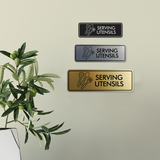 Signs ByLITA Standard Serving Utensils Door or Wall Sign Easy Installation | Durable Construction | Kitchen Essentials | Hygiene | AirBnB Signs