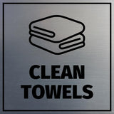 Signs ByLITA Square Clean Towels Door or Wall Sign | Public Signage