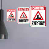 Portrait Round Plus Caution Area Under Construction Keep Out Wall or Door Sign | Health And Safety Signage