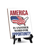 Patriotic Home & Office Decor Table Sign with Acrylic Stand (6x8“)