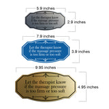 Signs ByLITA Victorian Let the therapist know if the massage pressure is too firm or too soft Wall or Door Sign