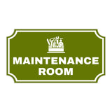Notched Standard Maintenance Room Wall or Door Sign | Facilities and Rooms Sign