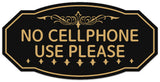 Signs ByLITA Victorian No Cellphone Use Please Wall or Door Sign - Easy Installation | Durable Wall or Door