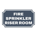 Notched Standard Fire Sprinkler Riser Room Wall or Door Sign | Facilities and Rooms Sign