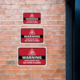 Classic Framed Plus Warning Explosive Gas No Open Flames Door or Wall Sign | Workplace Health and Safety Warning Signage