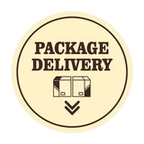 Signs ByLITA Circle Package Delivery (Package Arrow Down) Wall or Door Sign