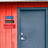 Signs ByLITA Basic Baños Left Arrow Directional Wall or Door Sign
