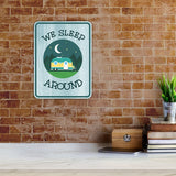 Portrait Round Plus We Sleep Around Door or Wall Sign | Camping RV Decoration