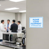 Classic Framed Plus Please Clean Equipment After Each Use Door or Wall Sign | Hygiene and Safety Signage