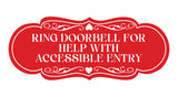 Signs ByLITA Designer Ring Doorbell for Help with Accessible Entry Wall or Door Sign