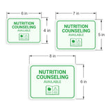 Classic Framed Plus Nutrition Counseling Available Door or Wall Sign | Hygiene and Safety Signage