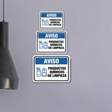 Classic Framed Plus Aviso Productos Químicos de Limpieza Door or Wall Sign | Spanish Business Signage