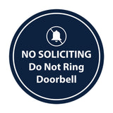 Circle No Soliciting Do Not Ring Doorbell Wall or Door Sign