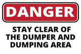 Classic Framed Plus Danger Stay Clear Of The Dumper And Dumping Area Door or Wall Sign | Health & Safety Signage