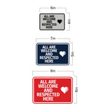 Signs ByLITA Classic Framed All Are Welcome And Respected Here Wall or Door Sign