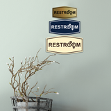 Fancy Restroom Wall or Door Sign, Unisex Symbols