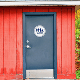 Circle Plus All Gender Restroom Wall or Door Sign Easy Installation | Business & Public Bathroom Signage
