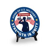 Signs ByLITA Honor Veterans with Military Table Signs | US Pride | Perfect Gift for Coworkers or Family Table Sign (5x5)